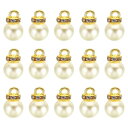 PATIKIL (10mm) パールペンダント 150個 パールビーズ フェイクパールペンダントペンダント ラインストーン付き 美しいデザイナー DIY ジュエリー製作用 ブレスレット イヤリング ネックレス ウェディングクラフト 金ベージュ