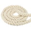 PATIKIL 1" x 33ft 天然撚り綿ロープ 3ストランド綱引きロープ シールテープ付き クラフト 手すり 家の装飾用 ベージュ