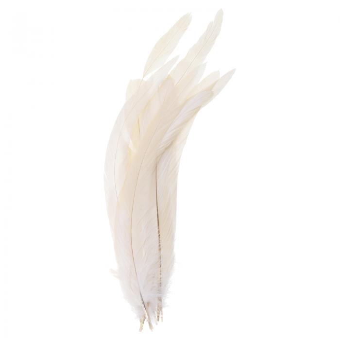 PATIKIL 10-12"の鶏の羽 50パックバルク天然羽 工芸品カーニバル手仕事衣類コスチューム ウェディングパーティースタイル1 ホワイト