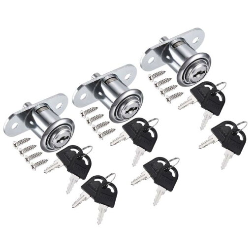PATIKIL 19mmシリンダー直径 23 mmシリンダー長さ 引き出しロック 家具南京錠 キャビネットロック キー付 3個 亜鉛合金 クロムめっき 同じキー 家具ロッカー用 PATIKIL 19mmシリンダー直径 23 mmシリンダー長さ 引き出しロック 家具南京錠 キャビネットロック キー付 3個 亜鉛合金 クロムめっき 同じキー 家具ロッカー用