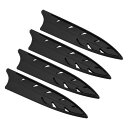 PATIKIL キッチンナイフ用ナイフシース 8"シェフナイフ用 4個セットのナイフエッジガード ナイフシースカバースリーブ フェザーチェフナイフセット ブラック 8.5"x 2"