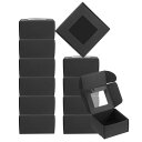 PATIKIL 3"x3"x1.5" ペーパーソープボックス(窓付き) 30個入りのホームメイドソープボックス 四角いプレゼントパッケージボックス 誕生日 クリスマス DIYクラフト用 ブラック