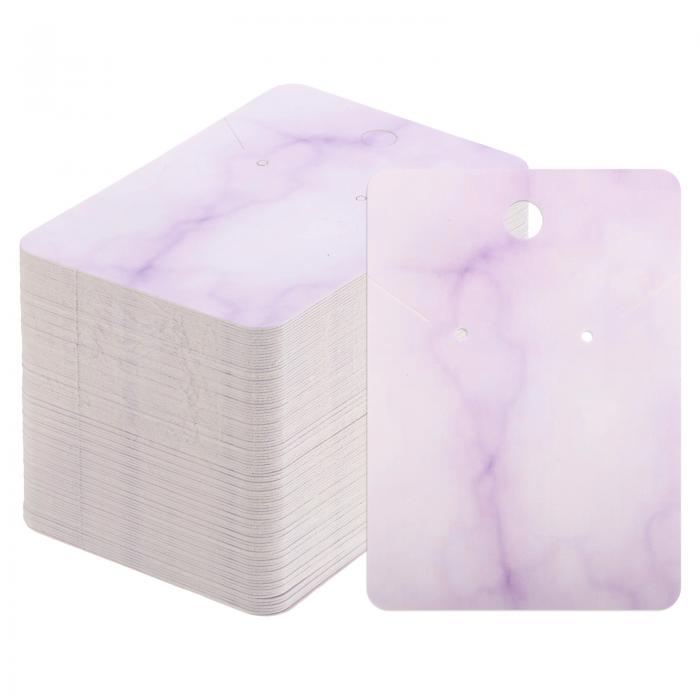 PATIKIL イヤリングディスプレイカード 200パック紙イヤリングホルダーブランクタグ長方形段ボール イヤリングイヤースタッドスタイル5用 パープル