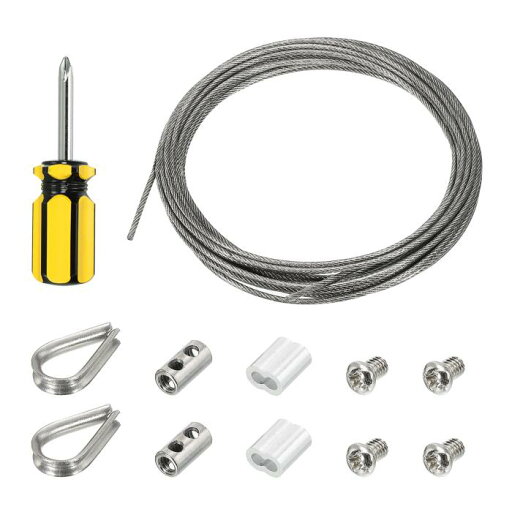 PATIKIL 2mm 安全ケーブル スチールワイヤロープ 荷物ロックワイヤー PVCコーティング ステンレス鋼 アルミニウム製圧着リングスリーブ付き デッキ手すりライト用 6M PATIKIL 2mm 安全ケーブル スチールワイヤロープ 荷物ロックワイヤー PVCコーティング ステンレス鋼 アルミニウム製圧着リングスリーブ付き デッキ手すりライト用 6M
