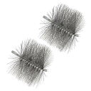 PATIKIL 180mm直径 煙 突掃除ブラシ 煙 突ブラシ ラウンドスイープブラシ 2個 ポリ鋼線 M12 煙 突暖炉煙管用