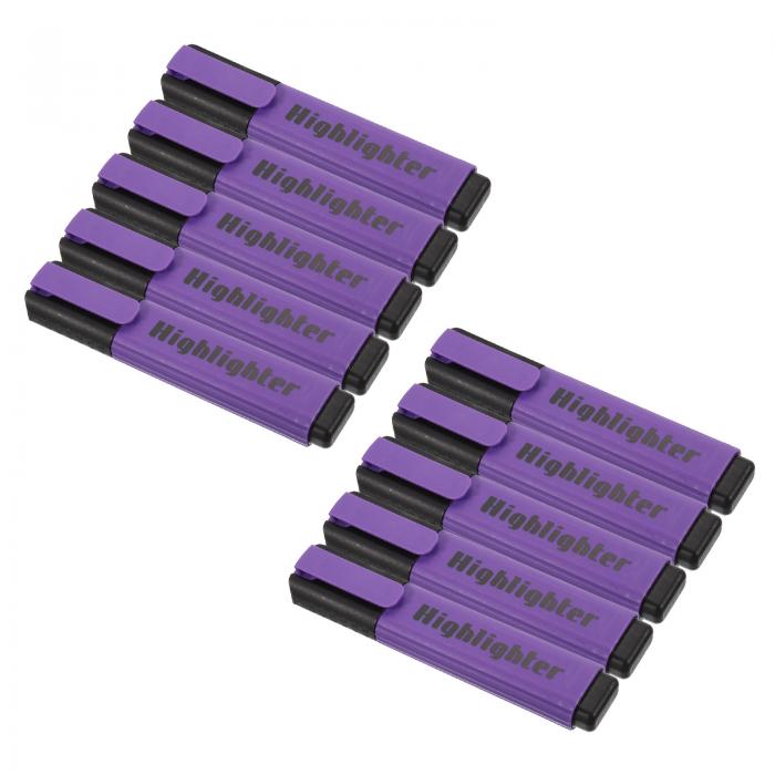 【期間限定10%OFF】PATIKIL 蛍光ペン 10個 水性ブロードチップ 筆記マーカーペン オフィス 家庭 日常用 スタイル3 パープル