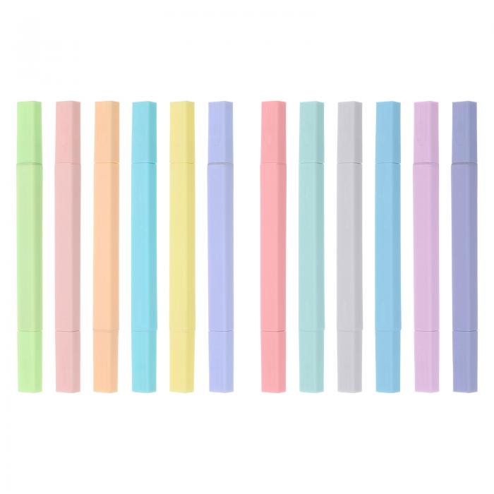 PATIKIL ハイトペン 12本セット オフィスや日常 使用に適した 広い先端と細い先端 マーカーペンです。