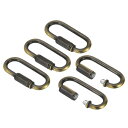PATIKIL 4mm スチールチェーンクイックリンク 5パックスクリューロックチェーンコネクタ楕円形スナップインリングフッククリップ シャンデリアバックパックテント用 44ポンドブロンズ
