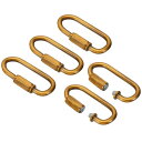 PATIKIL 4mm スチールチェーンクイックリンク 5個パック スクリューロックチェーンコネクター オーバルスナップインリングフッククリップ シャンデリア バックパック テント用 44ポンド 金ブロンズ