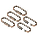PATIKIL 5mm スチールチェーンクイックリンク 5個パック スクリューロックチェーンコネクター オーバルスナップインリングフッククリップ シャンデリア バックパック テント用 88ポンド レッドブロンズ(3)