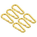 PATIKIL 6mm スプリングスナップフッククリップ 6個入り スチールチェーンクイックリンクコネクターリングロックファスナー シャンデリア バックパック テント用 132ポンド 金