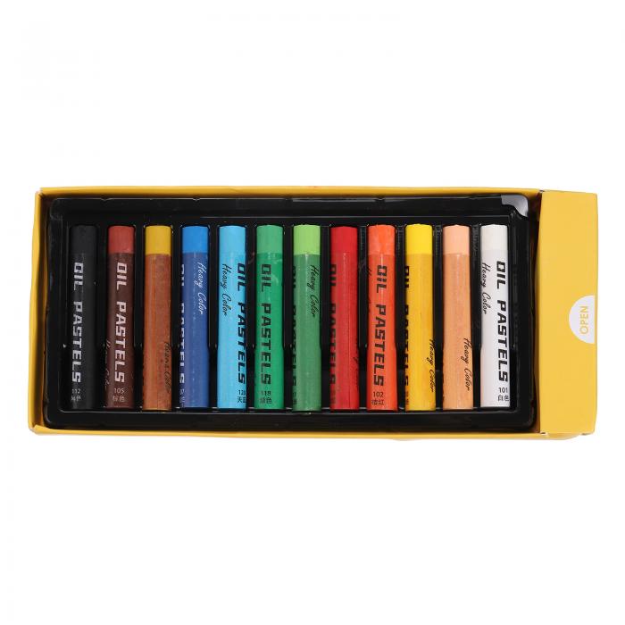 PATIKIL クリーミーなオイルパステル 12カラー ソフトオイルクレヨン パステルスティック画材 アートペインティング 描画 ブレンディング用 アーティスト...