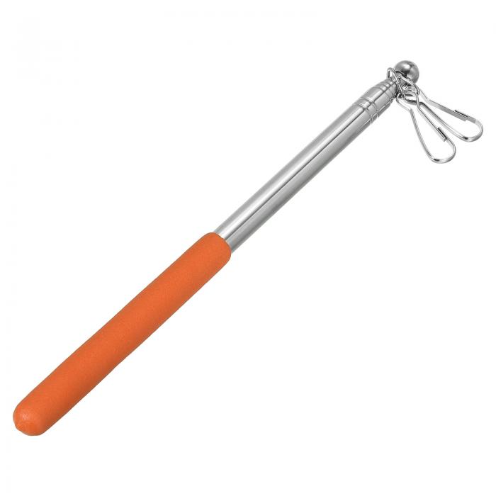 PATIKIL 伸縮式手持ち旗竿 1.2 M ポータブル ステンレス鋼 伸縮式旗ポール ツアーガイド旗ポール 6セクション オレンジ