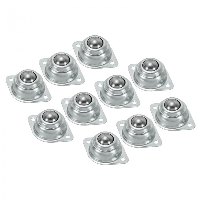 PATIKIL ローラーボールトランスファーベアリング 15.875 mm 10個入り 負荷33lbs フランジ取り付け炭素鋼 回転キャスターユニット コンベヤローラースタンドトランスミッション用