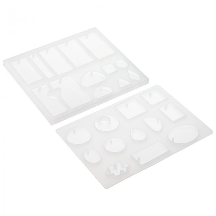 PATIKIL シリコーン樹脂モールド 2個入り キーホルダーペンダント エポキシ樹脂モールド 吊り下げ穴付..