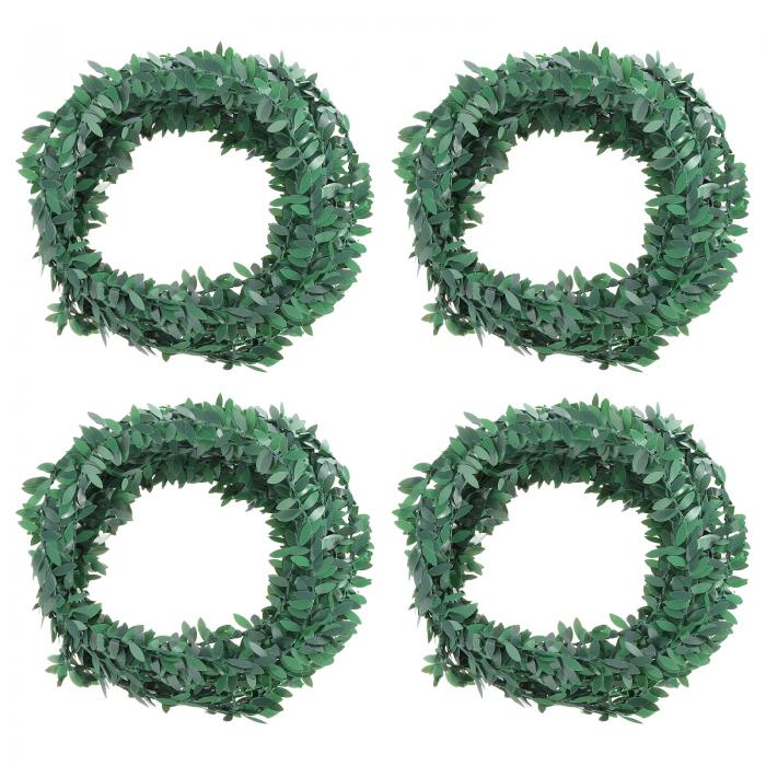 PATIKIL 8.2ヤードの緑リーフリボン 4パックの葉のトリムロープ クリスマスリース作り ギフトラッピング ウェディングデコレーションに最適 スタイル4