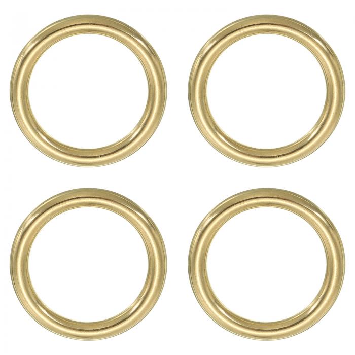 PATIKIL 真鍮製のOリング 4個入り 内径1.2" 丸い形状のル ープバックル レザークラフト 財布 バッグ用