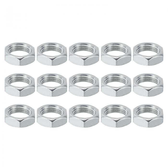 PATIKIL M18x1.5 スチール製六角ナット 15個 メートルねじ 亜鉛メッキ仕上げハードウェア ナット ネジ ..