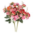 PATIKIL 7枝 21頭 造花シルクミニローズ 茎付き 2個 フェイクフラワーリーフ ローズデコレーションブーケ 結婚式 ホームオフィスの装飾用 ピンク