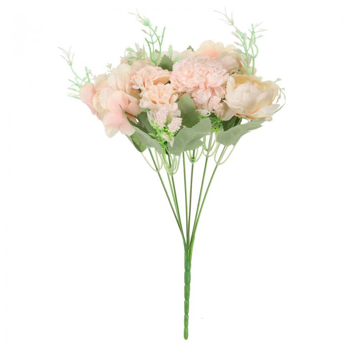 PATIKIL 7枝 人工シルクローズアジサイ 茎付き 造花 フェイク装飾ブーケ 結婚式 ホームオフィスの装飾用 ピンク