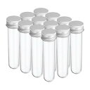 PATIKIL 30ml プラスチック試験管(ねじキャップ付き)12個セット 109x24mm サイズ 科学的なパーティー 装飾 あめ ビーズ 入浴剤 実験用途...