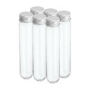 PATIKIL 80ml プラスチック製試験管(ねじキャップ付き) 6個セット 156x30mm 科学的なパーティー 装飾 あめ ビーズ 入浴剤 実験用 シルバ...