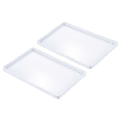 PATIKIL 11x8"ファストフードトレイ 2個セットのプラスチック製再利用可能な多目的長方形サービングトレイ レストランや家庭用キッチンでのスムーズな表面 ホワイト PATIKIL 11x8"ファストフードトレイ 2個セットのプラスチック製再利用可能な多目的長方形サービングトレイ レストランや家庭用キッチンでのスムーズな表面 ホワイト