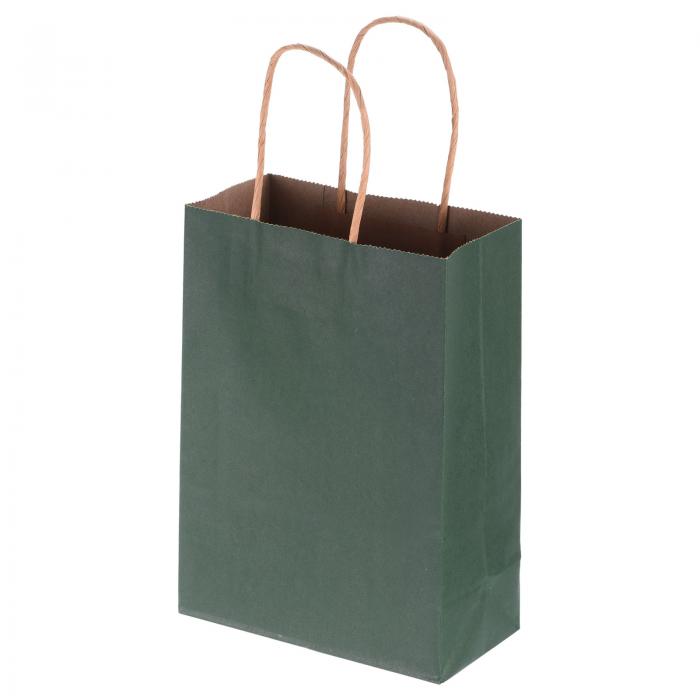 PATIKIL 15 x 8 x 21cm ペーパーギフトバッグ ブーケラップバッグ 花屋の花束包装箱 ハンドル付き 100個入り ブ ライダルパーティー福袋用 緑