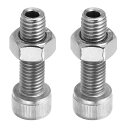 PATIKIL M10x35mm 六角穴付きネジ 2セット 円筒形 中空ボルトナットキット ランプねじ 切りねじ スルーホールファスナー 304ステンレス鋼