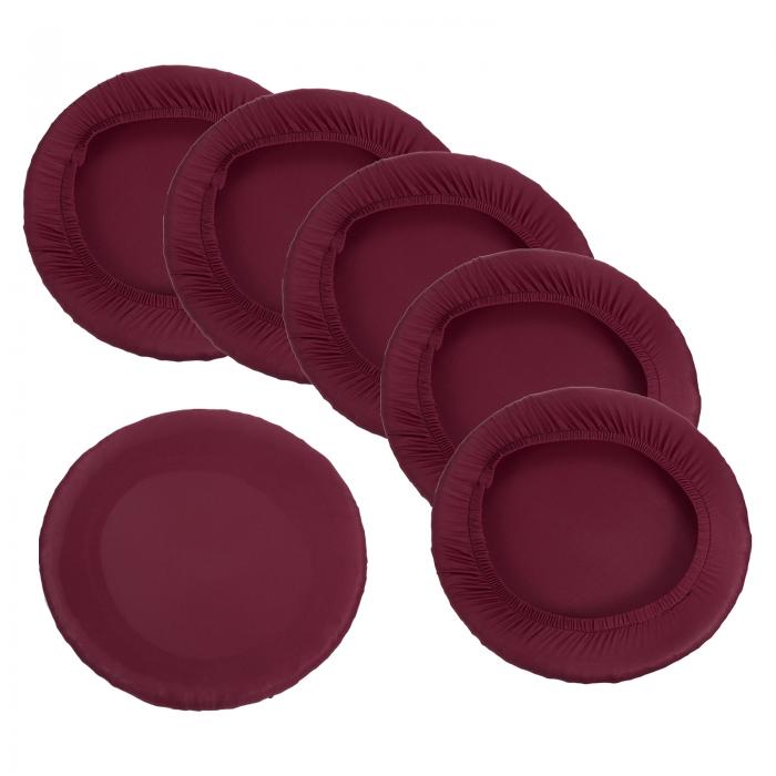 PATIKIL 9.5" スツールカバー ラウンド型 6個セット 弾力性バースツールカバー 直径11"-16"の椅子用 ワ..