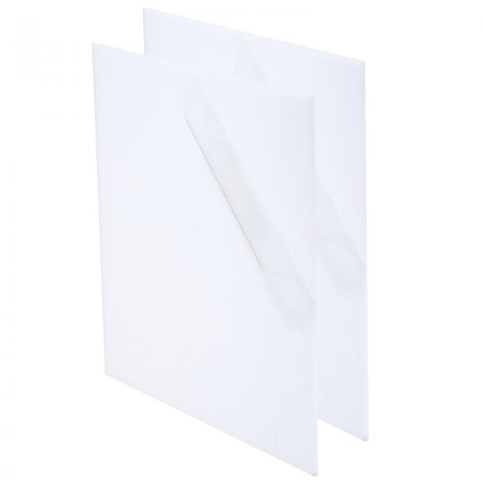 PATIKIL ホワイトアクリルシート 2枚セット 10"×10"の正方形パネルミラーフェース 厚さ1/8"のガラスボ..