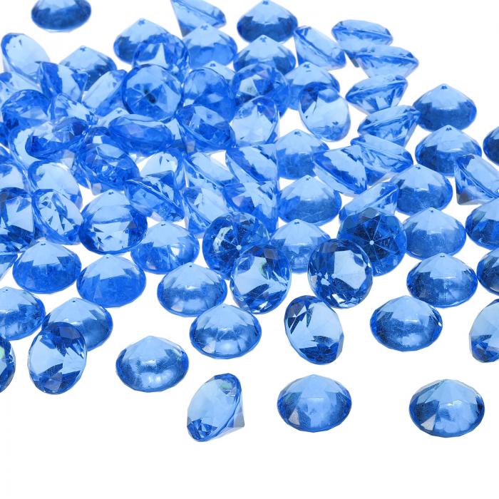 PATIKIL 270個のアクリルダイヤモンド ベースフィラー プラスチック製 20mm 偽の水晶 ジェム ウェディングテーブル散布用ダイヤモンドコンフェッティ ウェディングデコレーション 花嫁シャワーパーティー用 ダークブルー (500グラム/1ポンド)