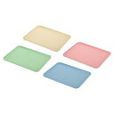 PATIKIL 15x11" ファストフードトレイ 4個セット PPプラスチック製 再利用可能な多目的ノンスリップ長方形サービングトレイ カフェテリア レストラン 家庭用キッチン用 ピンク/ブルー/緑/ベージュ