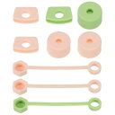 PATIKIL ストローカップ用シリコン製こぼれ止め 1.0 2.0 40oz/30oz 9個セット ストローカバーキャップ3個 四角いこぼれ止め3個 丸い漏れ止め3個 緑/ピンク(3)