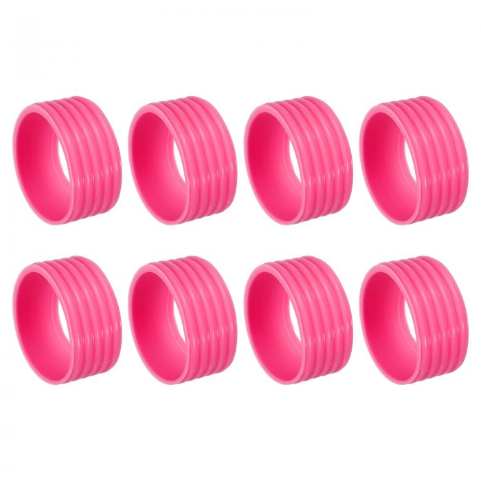 PATIKIL バドミン トンラケットハンドルグリップリング 8個セット ラケット修理リンググリップバンド ラバーリング 非滑り 吸水性オーバーグリップ ピンク