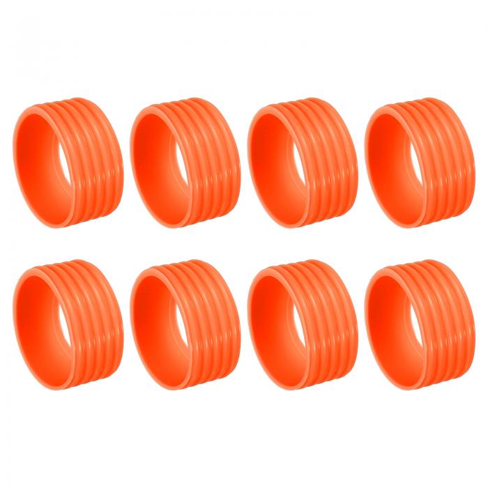 PATIKIL バドミン トンラケットハンドルグリップリング 8個セット ラケット修理リンググリップバンド ラバーリング 非滑り 吸水性オーバーグリップ オレンジ色