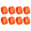 PATIKIL バドミン トンラケットハンドルグリップリング 8個セット ラケット修理リンググリップバンド ラバーリング 非滑り 吸水性オーバーグリップ オレン...