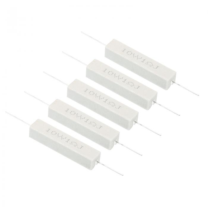 PATIKIL 5個セット 1Ω 抵抗器 10W セラミックセメント抵抗器 パワーセメント抵抗器キット 5% 許容差 電..