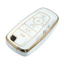 VekAuto Fo rdに対応スマートキー用キーフォブカバー-5ボタン対応 TPUグレー リモートキーレススマートキーケース保護シェル
