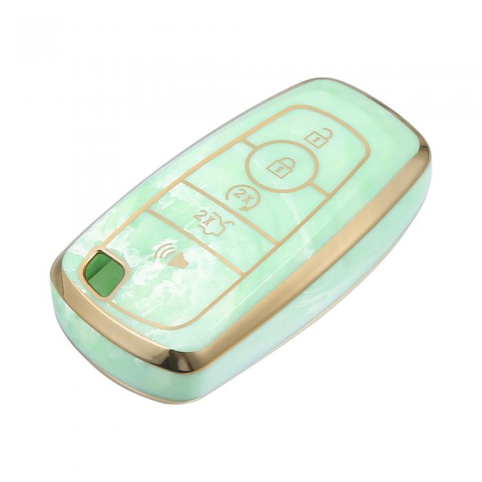 VekAuto Fo rdに対応スマートキー用キーフォブカバー-5ボタン対応 TPU製緑リモートキーレススマートキーフォブケース保護シェル