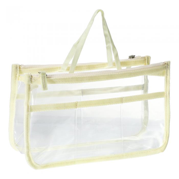 VOCOSTE 化粧ポーチ 化粧バッグ 防水 EVAファスナーポーチ 透明携帯洗面バッグ 旅行用 黄