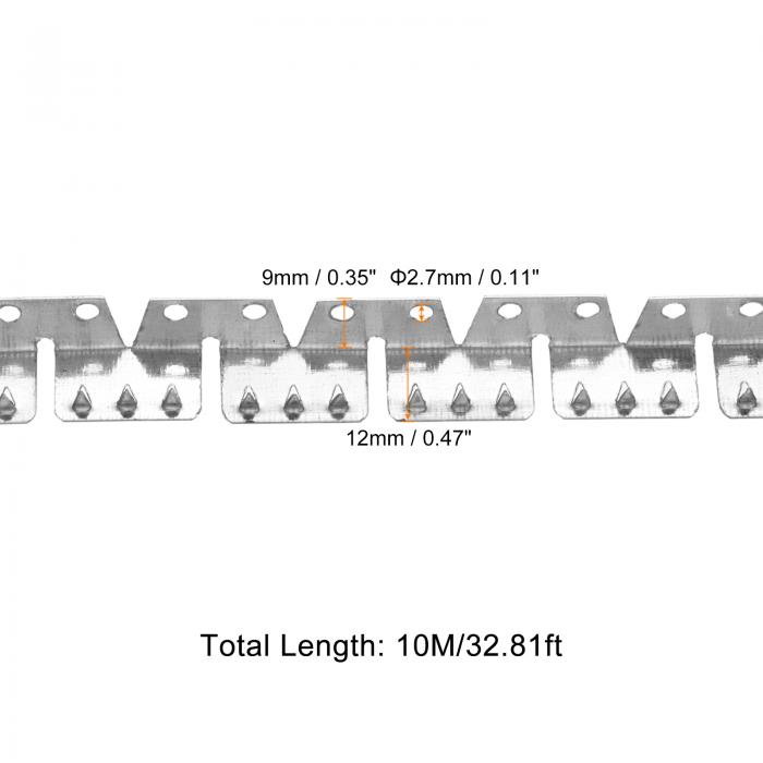 uxcell アップホルスタリータックストリップ 10M/32.81ftの長さのアイアン製柔軟な三歯家具用タックストリップ ソファ カウチ ベッド用 3