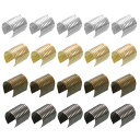 uxcell 240個 レザーロープクリップ 12x16mm 折りたたみ式円柱状コードエンドクリンプ ラニヤード タッセル DIYクラフト用 4色(ライト金 シルバー メタリック黒 ブロンズ)