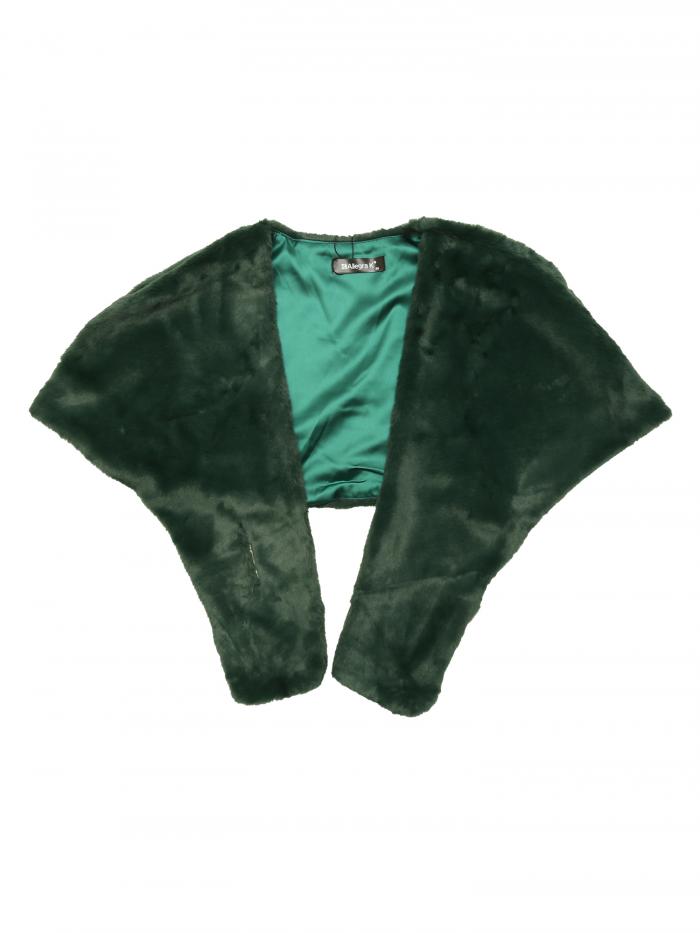 Allegra K ショール 冬 ブライダルストール ウェディング ラップ フェイクファー 1920 年代 レディース ダークグリーン M