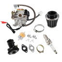 X AUTOHAUX GY6 50CC 49CC 80C用モーターサイクルキャブレター交換セット ブラックシルバートーン