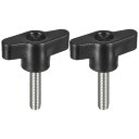 uxcell 2個セット クランピングネジノブ M6 x 25mm 304ステンレス鋼 T字型サムネジノブ クイックリリース用ハンドタイトニングノブ交換用