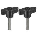 uxcell 2個セット クランピングネジノブ M6 x 30mm 304ステンレス鋼 T字型サムネジノブ ハンドル クイックリリース ハンドタイトニングノブ ...