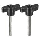 uxcell 2個セット クランピングネジノブ M6 x 45mm 304ステンレス鋼 T字型サムネジノブ ハンドル クイックリリース ハンドタイトニングノブ ...