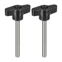 uxcell 2個セット クランピングネジノブ M6 x 60mm 304ステンレス鋼 T字型サムネジノブ ハンドル クイックリリース ハンドタイトニングノブ ...