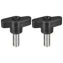 uxcell 2個セット クランピングネジノブ M8 x 20mm 304ステンレス鋼 T字型サムネジノブ クイックリリース用ハンドタイトニングノブ交換用